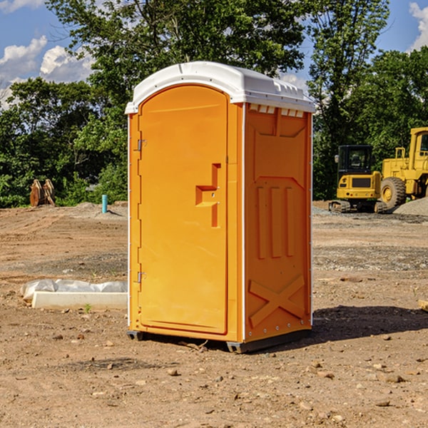 how often are the portable restrooms cleaned and serviced during a rental period in Trenton